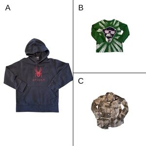 Various brands bundle Boys 7-8yrs long sleeve shirts and hoodie 3 items